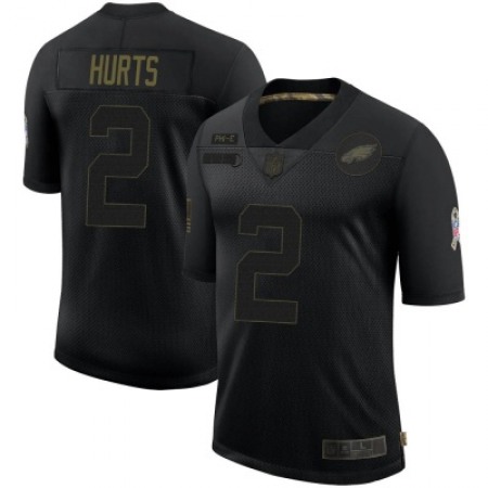 Men's Philadelphia Eagles #2 Jalen Hurts Black Salute To Service Limited Stitched Jersey