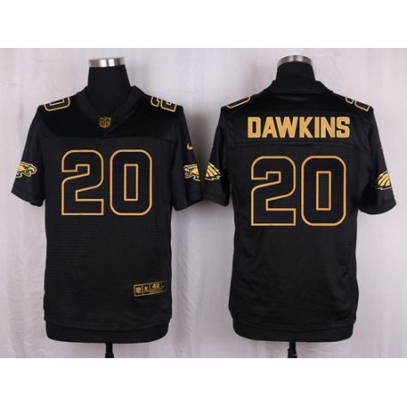 Nike Eagles #20 Brian Dawkins Black Men's Stitched NFL Elite Pro Line Gold Collection Jersey