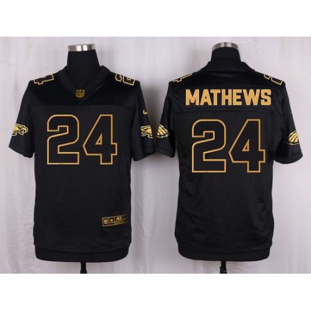 Nike Eagles #24 Ryan Mathews Black Men's Stitched NFL Elite Pro Line Gold Collection Jersey