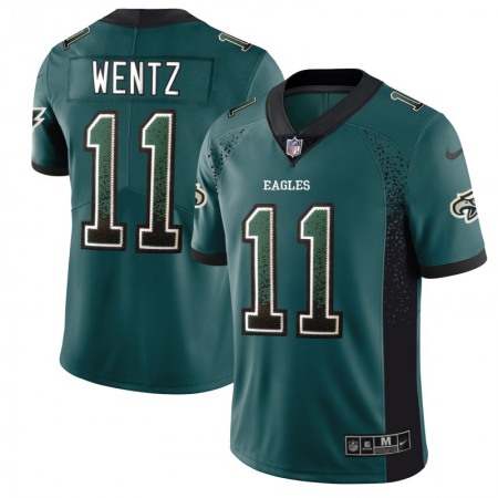 Men's Philadelphia Eagles #11 Carson Wentz Green 2018 Drift Fashion Color Rush Limited Stitched NFL Jersey