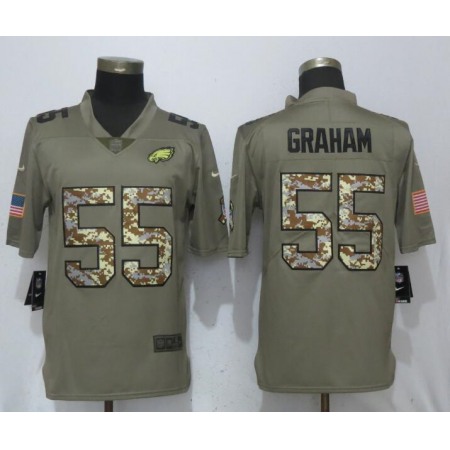 Men's Philadelphia Eagles #55 Brandon Graham Olive Camo Salute To Service Limited Stitched NFL Jersey