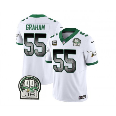 Men's Philadelphia Eagles #55 Brandon Graham White 2023 F.U.S.E. With 4-star C Patch Throwback Vapor Untouchable Limited Stitched Football Jersey