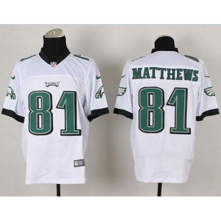 Nike Eagles #81 Jordan Matthews White Men's Stitched NFL Elite Jersey