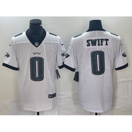 Men's Philadelphia Eagles #0 D'Andre Swift White Vapor Limited Stitched Football Jersey