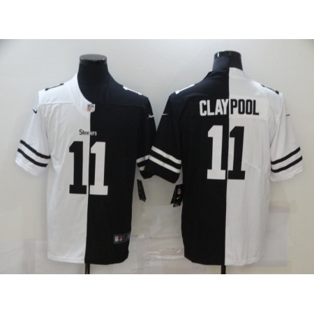 Men's Pittsburgh Steelers #11 Chase Claypool Black And White Limited Stitched Jersey