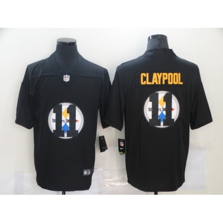 Men's Pittsburgh Steelers #11 Chase Claypool Black Shadow Logo Limited Stitched Jersey