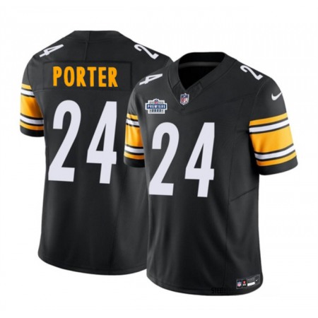 Men's Pittsburgh Steelers #24 Joey Porter Jr. Black 2023 F.U.S.E. With Prem1ere Patch Vapor Untouchable Limited Stitched Football Jersey