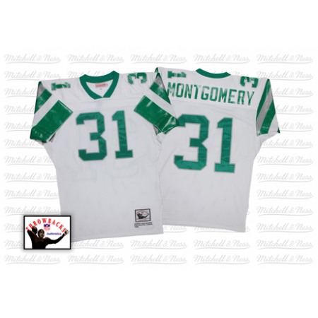 Mitchell And Ness Eagles #31 Wilbert Montgomery White Stitched Throwback NFL Jersey