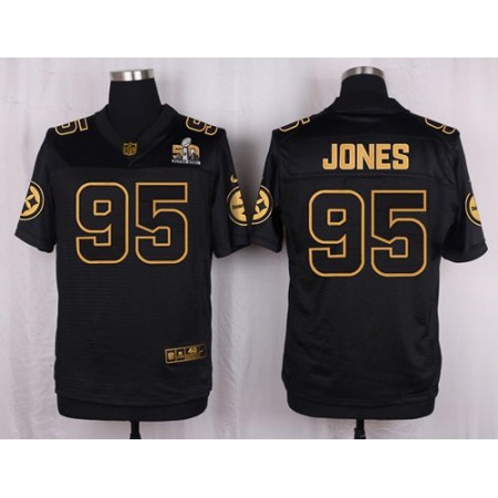 Nike Steelers #95 Jarvis Jones Black Men's Stitched NFL Elite Pro Line Gold Collection Jersey