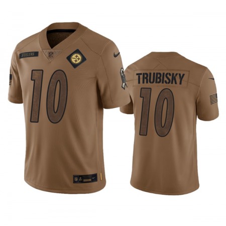 Men's Pittsburgh Steelers #10 Mitch Trubisky 2023 Brown Salute To Service Limited Jersey