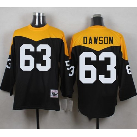 Mitchell And Ness 1967 Steelers #63 Dermontti Dawson Black/Yelllow Throwback Men's Stitched NFL Jersey