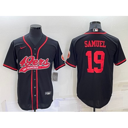 Men's San Francisco 49ers #19 Deebo Samuel Black Cool Base Stitched Baseball Jersey