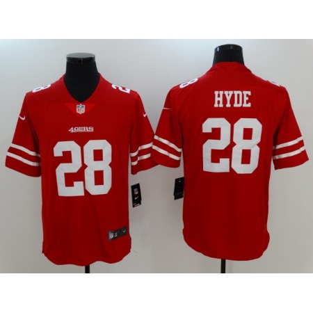 Men's San Francisco 49ers #28 Carlos Hyde Nike Scarlet Vapor Untouchable Limited Stitched NFL Jersey