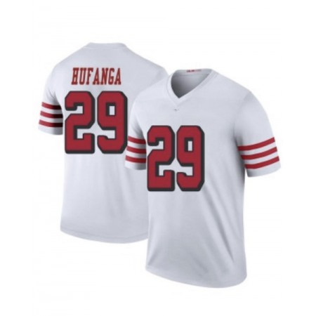 Men's San Francisco 49ers #29 Talanoa Hufanga White Stitched Football Jersey