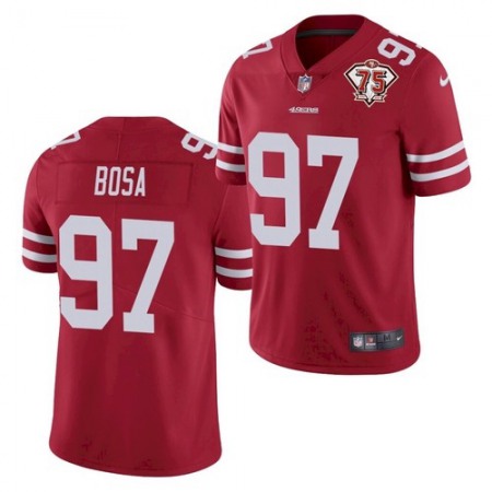Men's San Francisco 49ers #97 Nick Bosa 2021 Red 75th Anniversary Vapor Untouchable Stitched NFL Jersey