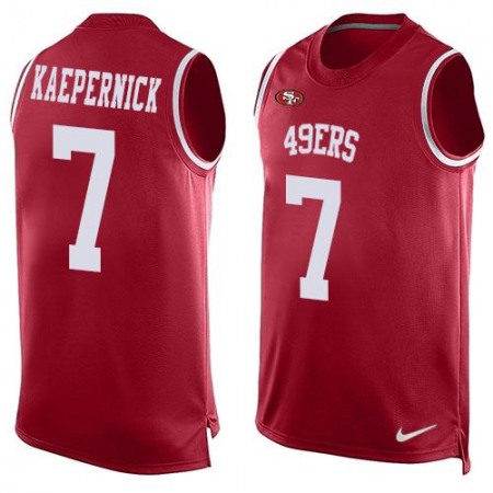 Nike 49ers #7 Colin Kaepernick Red Team Color Men's Stitched NFL Limited Tank Top Jersey