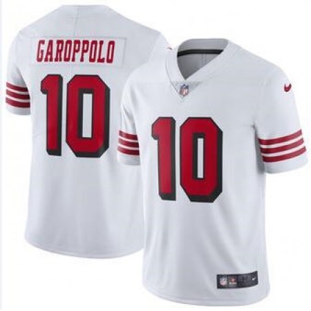Men's San Francisco 49ers #10 Jimmy Garoppolo Nike White Color Rush Vapor Untouchable Limited Stitched NFL Jersey