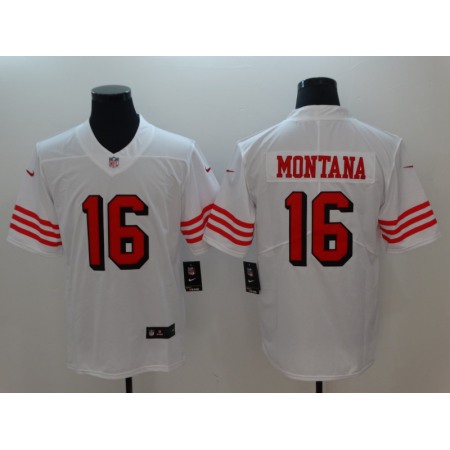 Men's San Francisco 49ers #16 Joe Montana Nike White Color Rush Vapor Untouchable Limited Stitched NFL Jersey