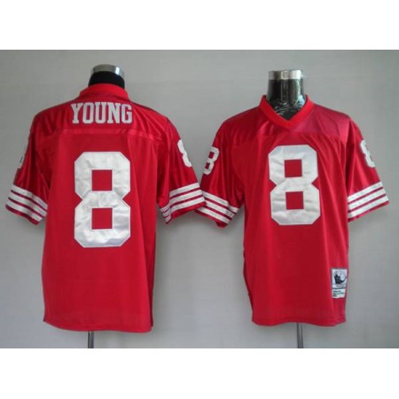 Mitchell and Ness 49ers #8 Steve Young Stitched Red NFL Jersey