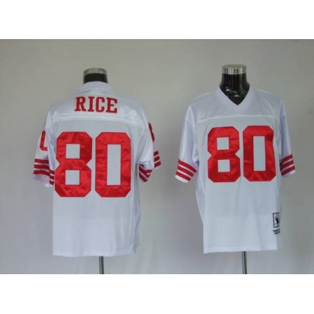 Mitchell and Ness 49ers Jerry Rice #80 Stitched White NFL Jersey