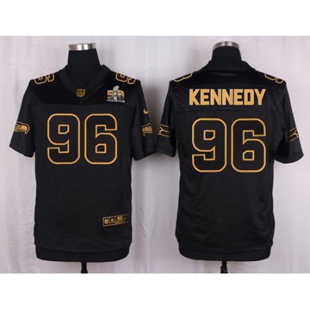 Nike Seahawks #96 Cortez Kennedy Black Men's Stitched NFL Elite Pro Line Gold Collection Jersey