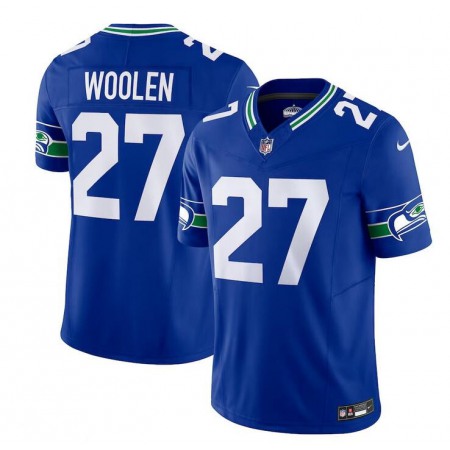 Men's Seattle Seahawks #27 Tariq Woolen Royal Throwback Vapor F.U.S.E. Limited Stitched Football Jersey