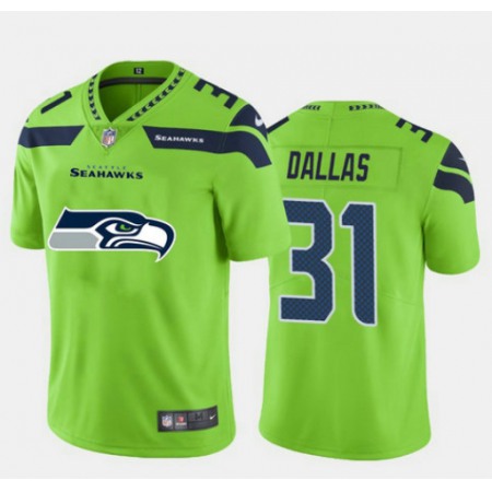 Men's Seattle Seahawks #31 DeeJay Dallas Green 2020 Team Big Logo Limited Stitched Jersey