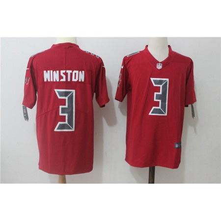 Men's Nike Tampa Bay Buccaneers #3 Jameis Winston Red Stitched NFL Limited Rush Jersey