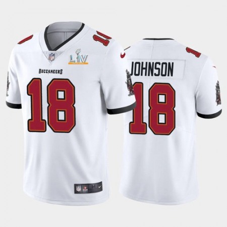 Men's Tampa Bay Buccaneers #18 Tyler Johnson White 2021 Super Bowl LV Limited Stitched Jersey