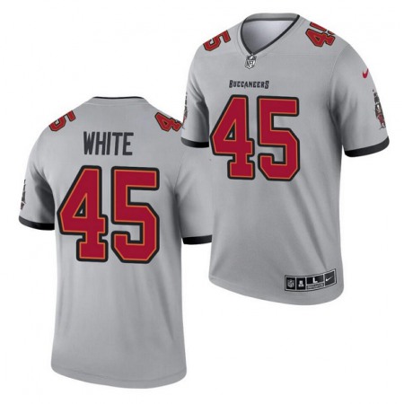 Men's Tampa Bay Buccaneers #45 Devin White 2021 Gray Inverted Legend Stitched Jersey