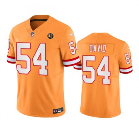 Men's Tampa Bay Buccaneers #54 Lavonte David Orange 2023 F.U.S.E. Throwback With John Madden Patch Vapor Limited Stitched Football Jersey