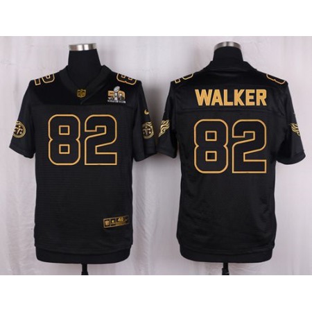 Nike Titans #82 Delanie Walker Black Men's Stitched NFL Elite Pro Line Gold Collection Jersey