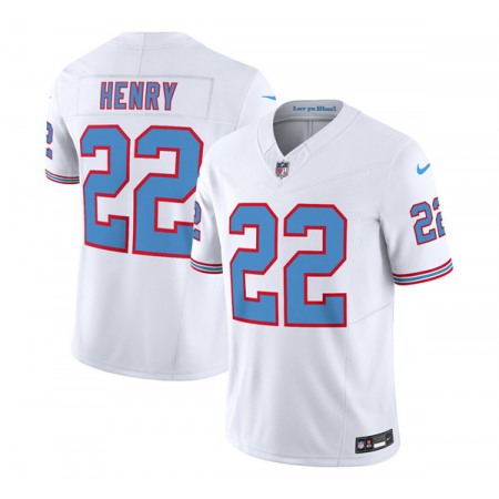 Men's Tennessee Titans #22 Derrick Henry White 2023 F.U.S.E. Vapor Limited Throwback Stitched Football Jersey