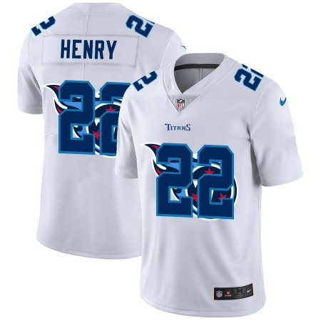 Men's Tennessee Titans #22 Derrick Henry White Shadow Logo Limited Stitched Jersey