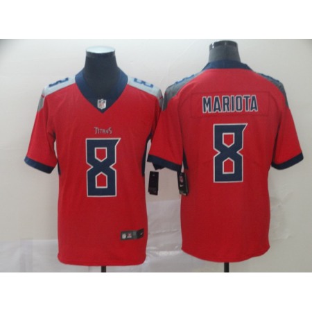 Men's Tennessee Titans #8 Marcus Mariota 2019 Red Silver Inverted Legend Stitched NFL Jersey