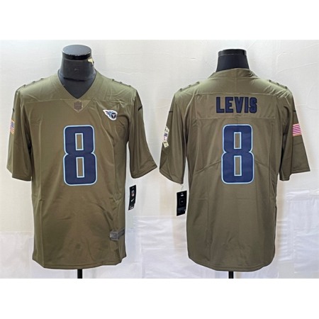 Men's Tennessee Titans #8 Will Levis Olive 2017 Salute To Service Limited Stitched Jersey