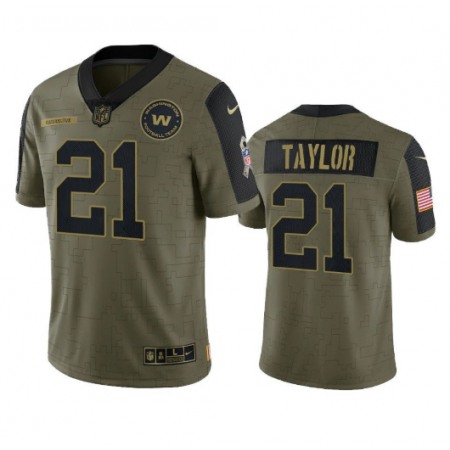 Men's Washington Football Team #21 Sean Taylor 2021 Olive Salute To Service Limited Stitched Jersey