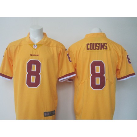 Men's Nike Redskins #8 Kirk Cousins Yellow Limited Rush Stitched NFL Jersey
