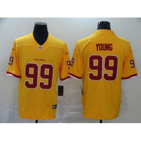 Men's Washington Redskins #99 Chase Young Yellow Vapor Untouchable Limited NFL Stitched Jersey