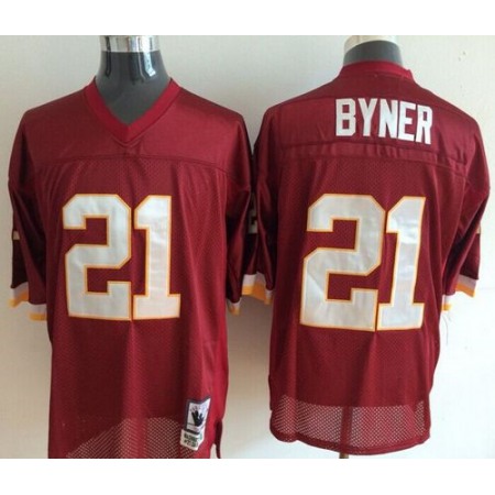 Mitchell And Ness Redskins #21 Earnest Byner Red Throwback Stitched NFL Jersey