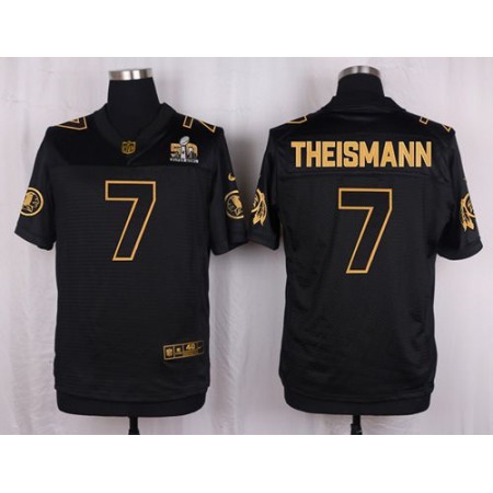 Nike Redskins #7 Joe Theismann Black Men's Stitched NFL Elite Pro Line Gold Collection Jersey