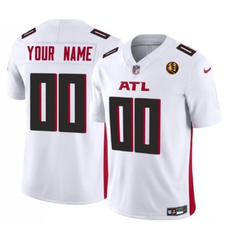 Men's Atlanta Falcons Active Player Custom White 2023 F.U.S.E. With John Madden Patch Vapor Limited Stitched Football Jersey
