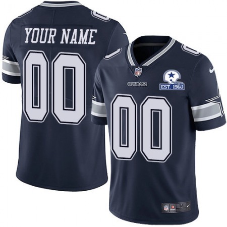 Men's Dallas Cowboys Customized Custom Navy Blue With Established In 1960 Patch Stitched Jersey