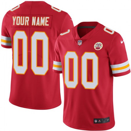 Men's Kansas City Chiefs Customized Red Team Color Vapor Untouchable NFL Stitched Limited Jersey