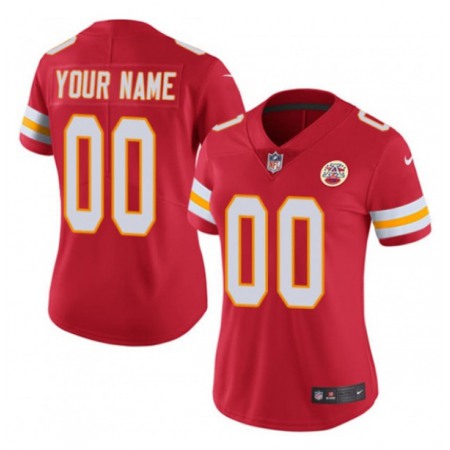 Women's Kansas City Chiefs Customized Red Limited Stitched NFLJersey(Run Small