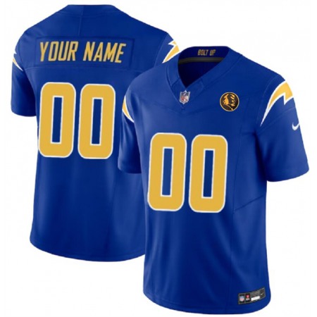 Men's Los Angeles Chargers Active Player Custom Royal 2023 F.U.S.E. With John Madden Patch Vapor Limited Stitched Football Jersey