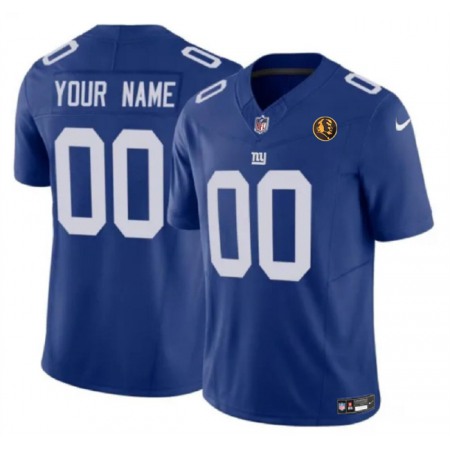 Men's New York Giants Active Player Custom Blue 2023 F.U.S.E. With John Madden Patch Vapor Limited Stitched Football Jersey