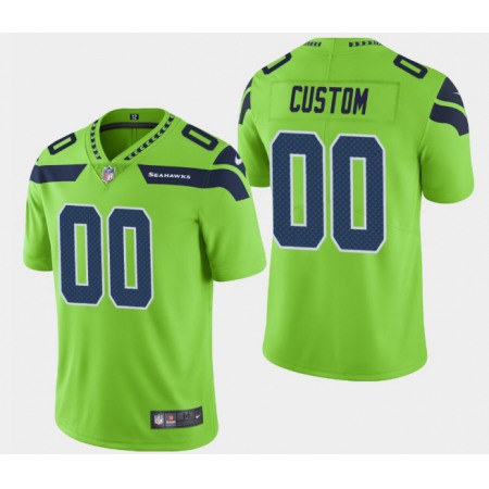 Men's Seattle Seahawks Customized Green Vapor Untouchable Limited Stitched NFL Jersey