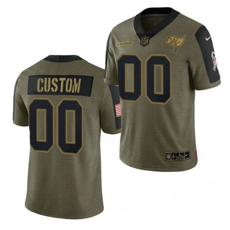 Men's Tampa Bay Buccaneers ACTIVE PLAYER Custom 2021 Olive Salute To Service Limited Stitched Jersey