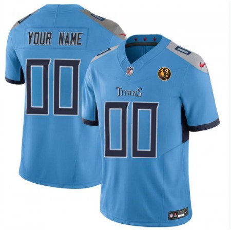 Men's Tennessee Titans Active Player Custom Blue 2023 F.U.S.E. With John Madden Patch Vapor Limited Stitched Football Jersey